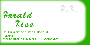 harald kiss business card